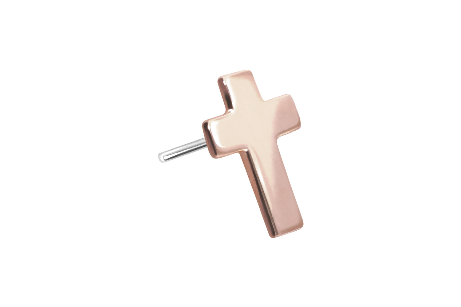 14 Karat Gold Aufsatz mit Titan Push Pin KREUZ von Piercingline